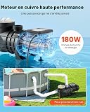 VEVOR Pompa di Filtrazione per Piscina Fuori Terra 180W 10800 L/h Velocità Singola con Cestello Filtro Coperchio, Pompa per Piscina Fuori Terra Velocità 2850 giri/min Prevalenza max. 8m Giardino - 3