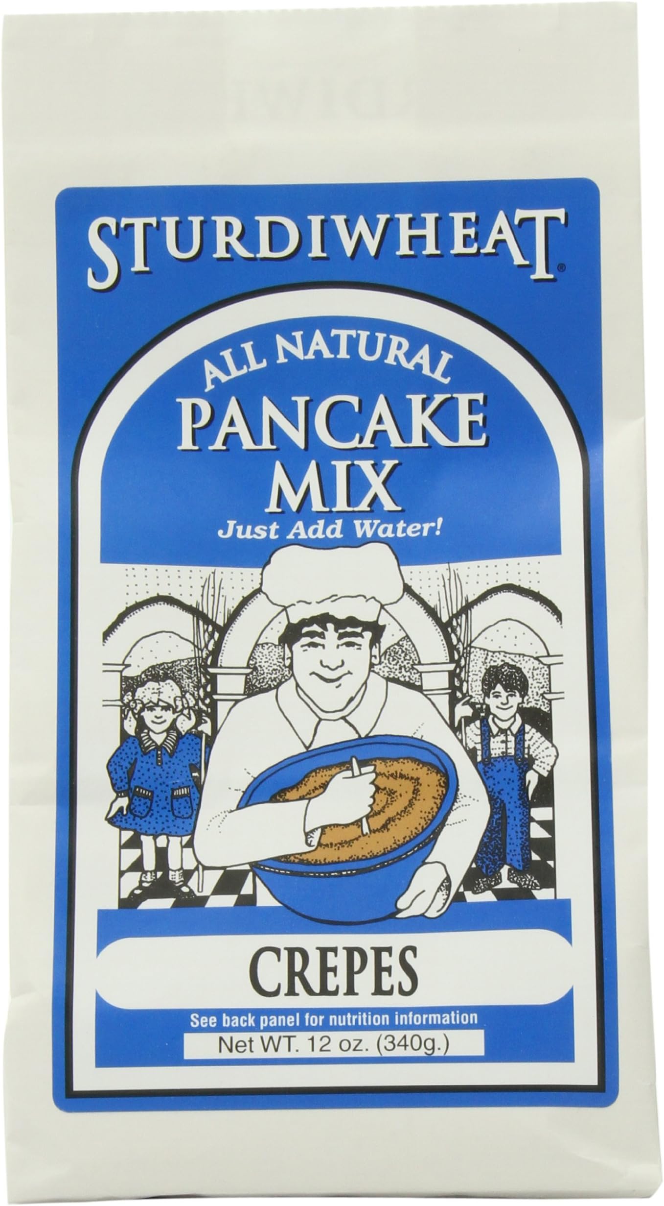 Sturdiwheat All Natural Pancake Mix, Crepes, 12-Ounce Package (Pack of 4)