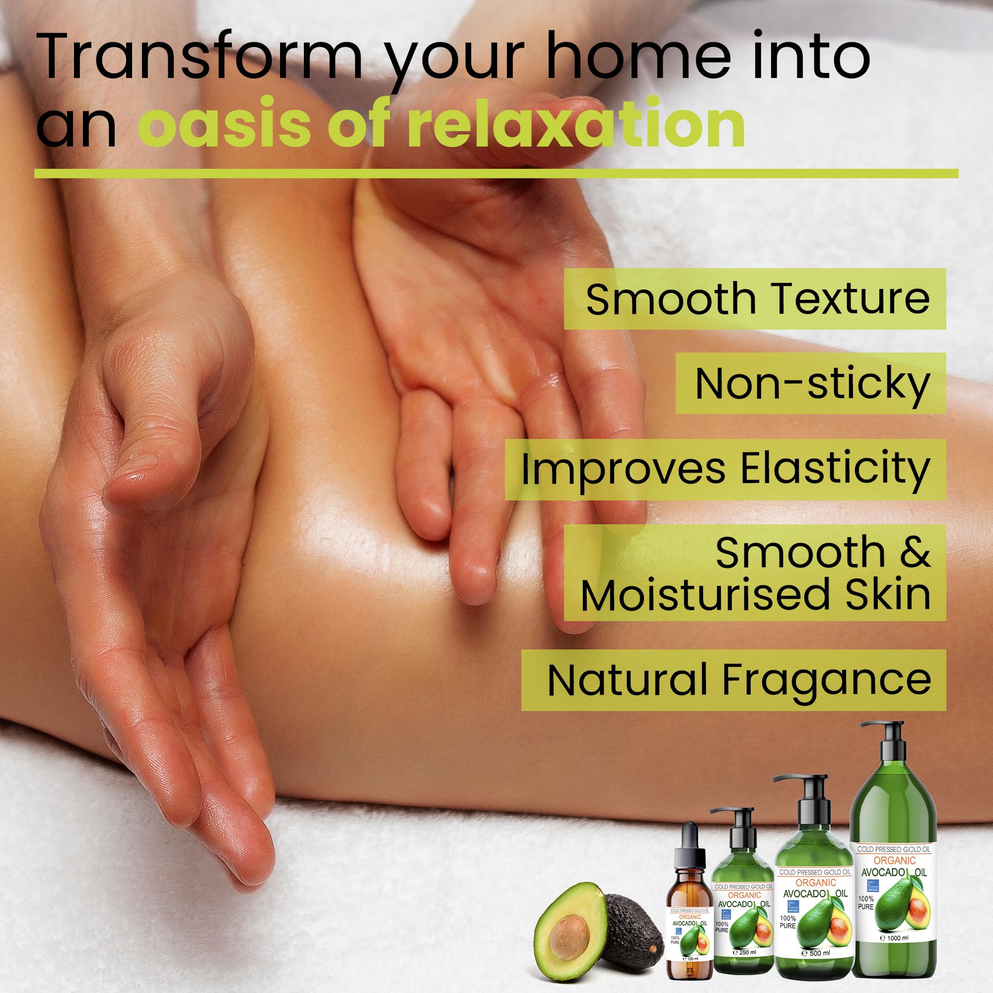 Bio Oil Pure Avocado Oil - 100% organiczny, roślinny, naturalny olej - tłoczony na zimno olej do włosów, skóry, twarzy, masażu - organiczny olej z awokado - olej z awokado - 500ml