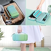 Vista 7 de Fintie Funda de transporte para Nintendo Switch OLED modelo 2021Switch 2017, a prueba de golpes funda protectora rígida bolsa de viaje con 10