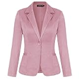 Women Long Sleeve Button Blazers Work Casual Office Notch Lapel Business Open Front Blazer Jacket with Pockets