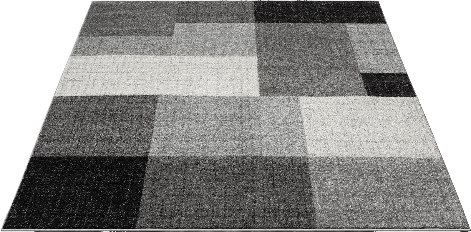 the carpet Pearl - Alfombra Moderna de Pelo Corto denso para salón Dormitorio, Corte de Contorno, patrón geométrico, patrón Ondulado, Gris, 140 x 200 cm