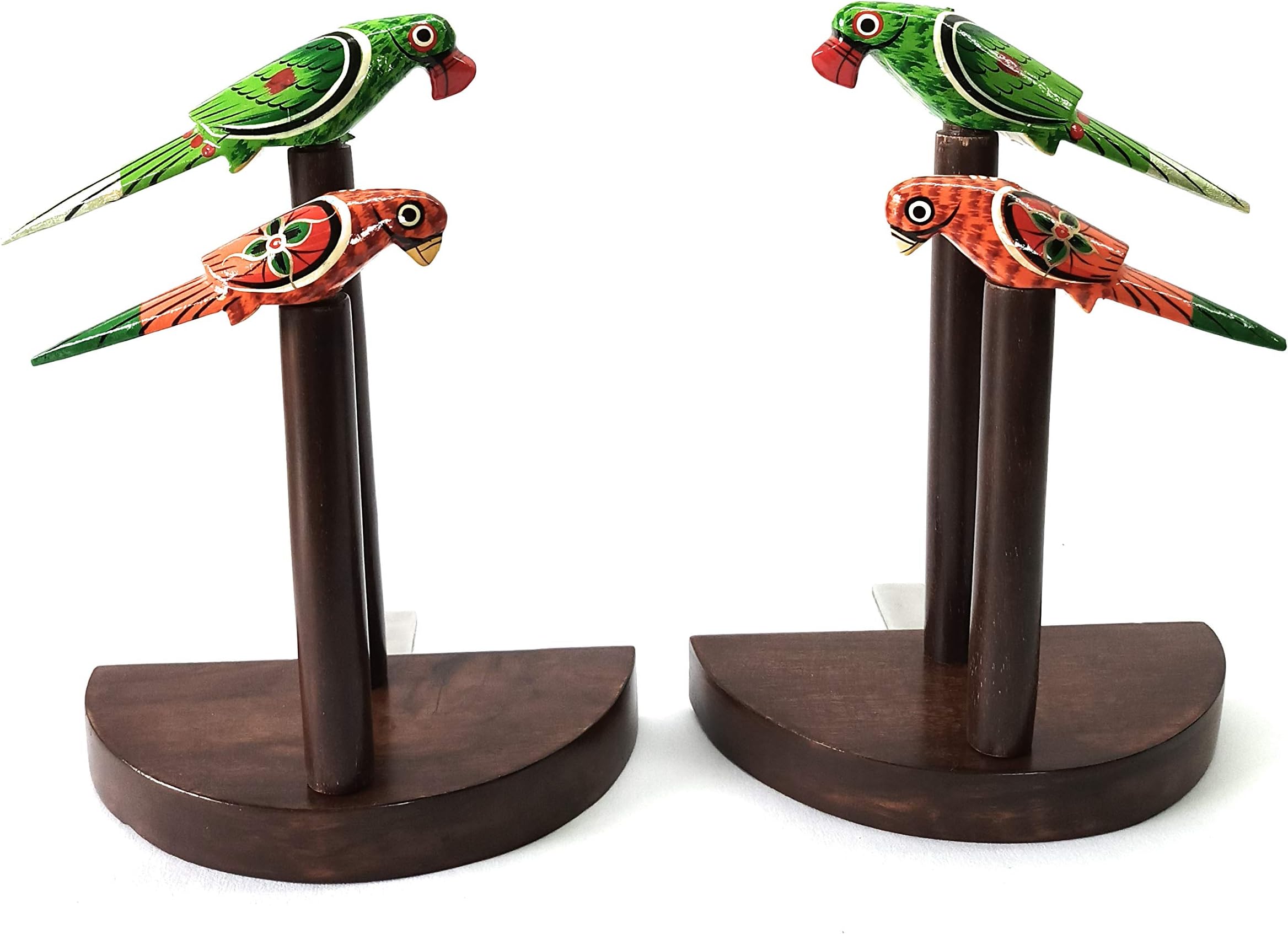 CURIOFACT Wooden Handcrafted Bird Book End Book Holders Book Organizer Book Racks Shelf Table Top in Teak Wood - Set of 2