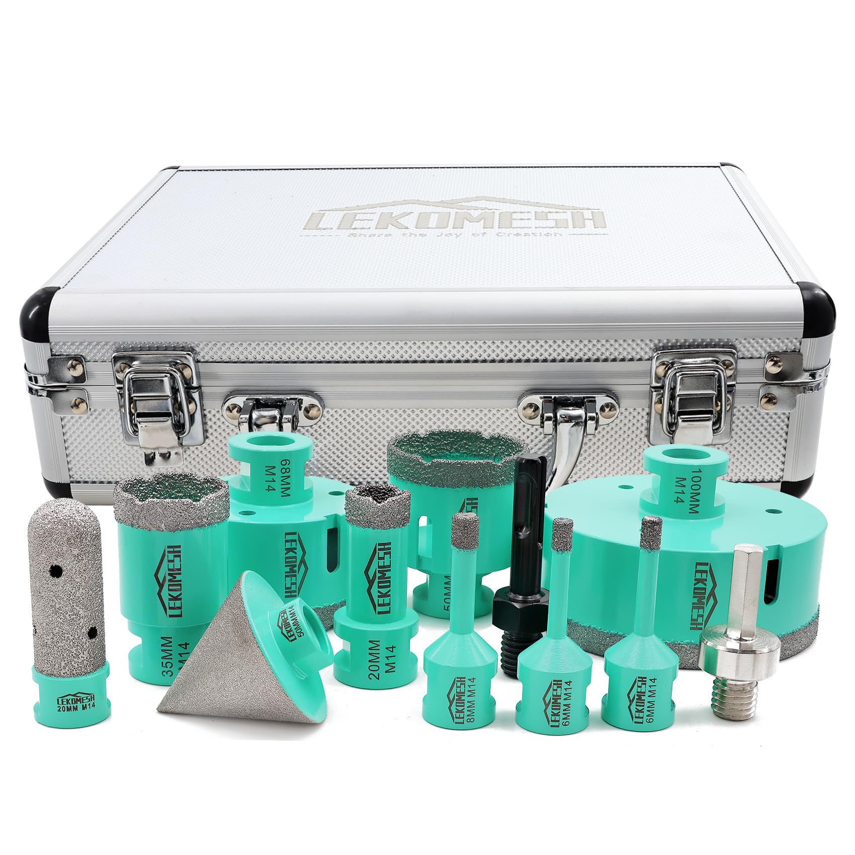 VEVOR Diamond Drill Bit 5Pcs Diamond Hole Saw Set M14 25/40/45/50/68mm Hole Saw Cutter Drill Bit