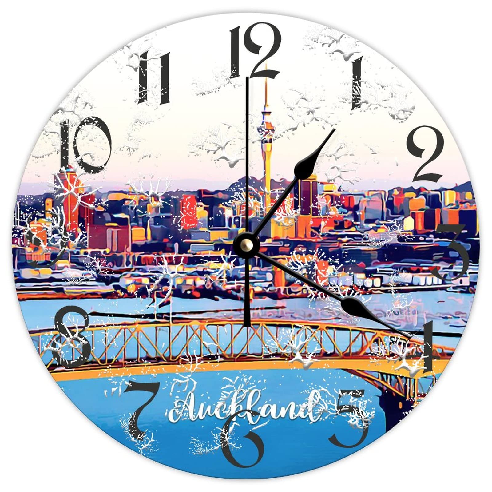 Horloge en bois silencieuse sans tic-tac 38cm Auckland pour la cuisine