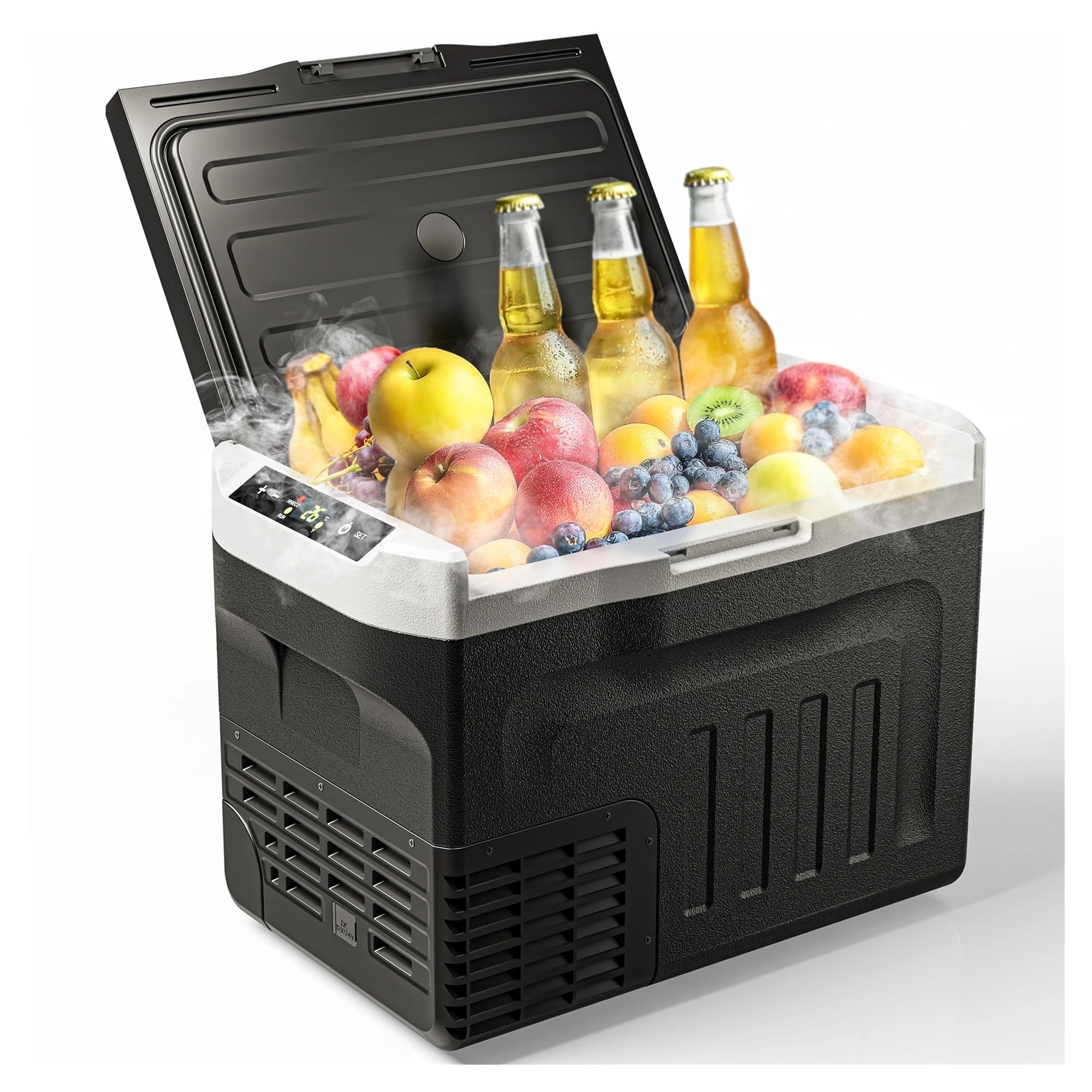 Refrigerador de Coche de 20/30 l con compresor y Doble Zona, minicongelador, refrigerador, Caja de Hielo for Mantener la Temperatura Ideal for Pesca y Camping.(30L)