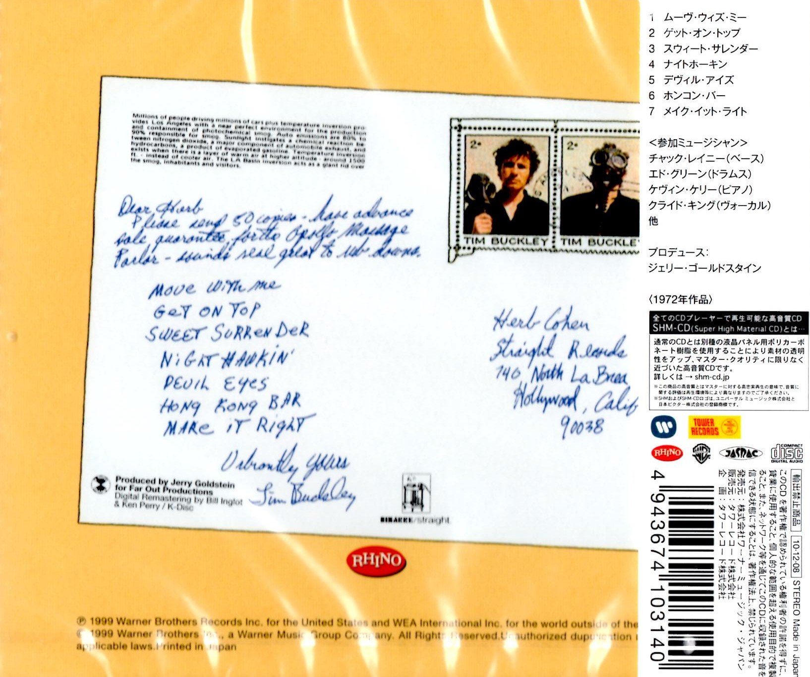 TIM BUCKLEY - Greetings From L.A. - CD
