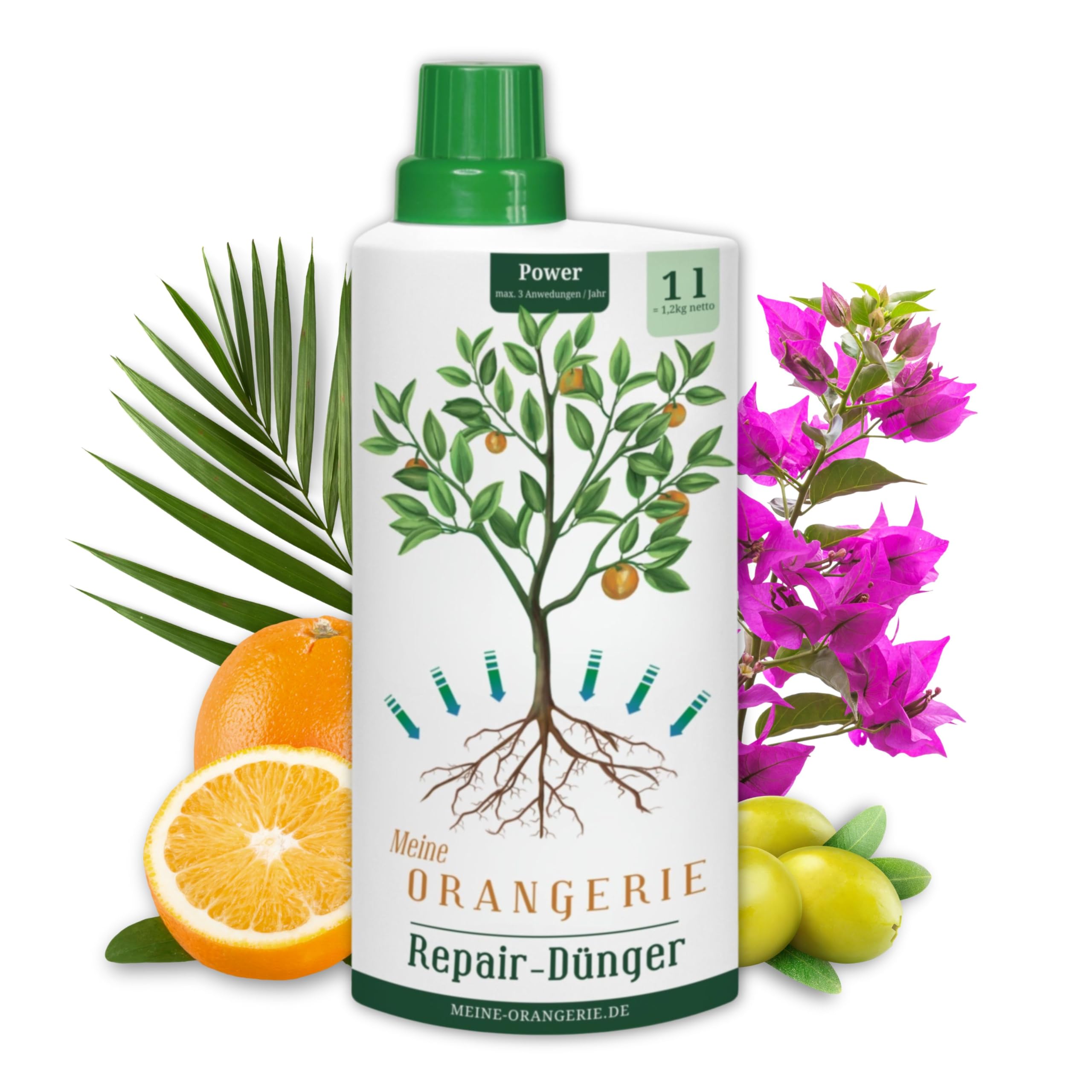 Meine Orangerie Power-Repair-Dünger [1l] - Pflanzenstärkungsmittel und Wurzelaktivator - Repair-Dünger für Pflanzen mit Winterschäden
