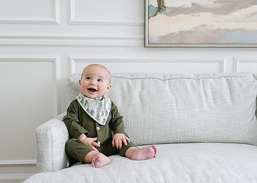 Miniatura 119 de Copper Pearl Paquete de 4 baberos de algodón suave para babeo y dentición, baberos absorbentes para bebés niñas y niños, ajustables para adaptarse a