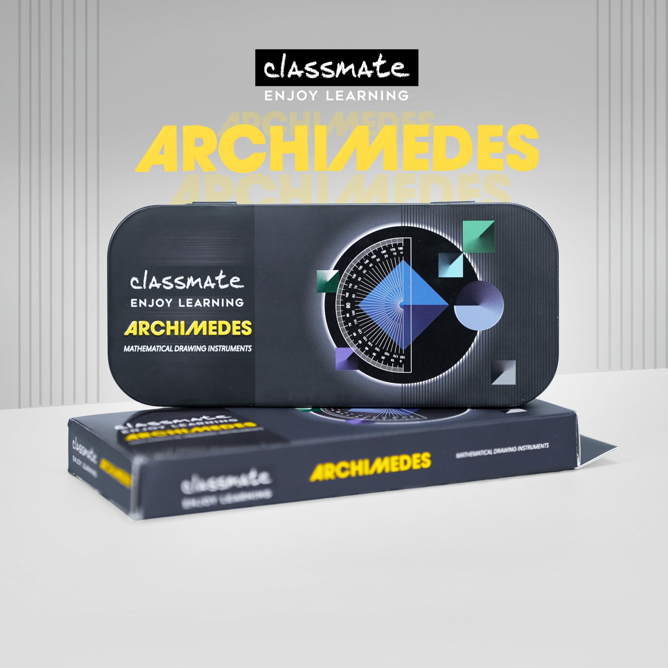 Classmate Archimedes Geometry Box | Die- Cast Compass | Mechanical Pencil | Double sided tray — Amazon image 2