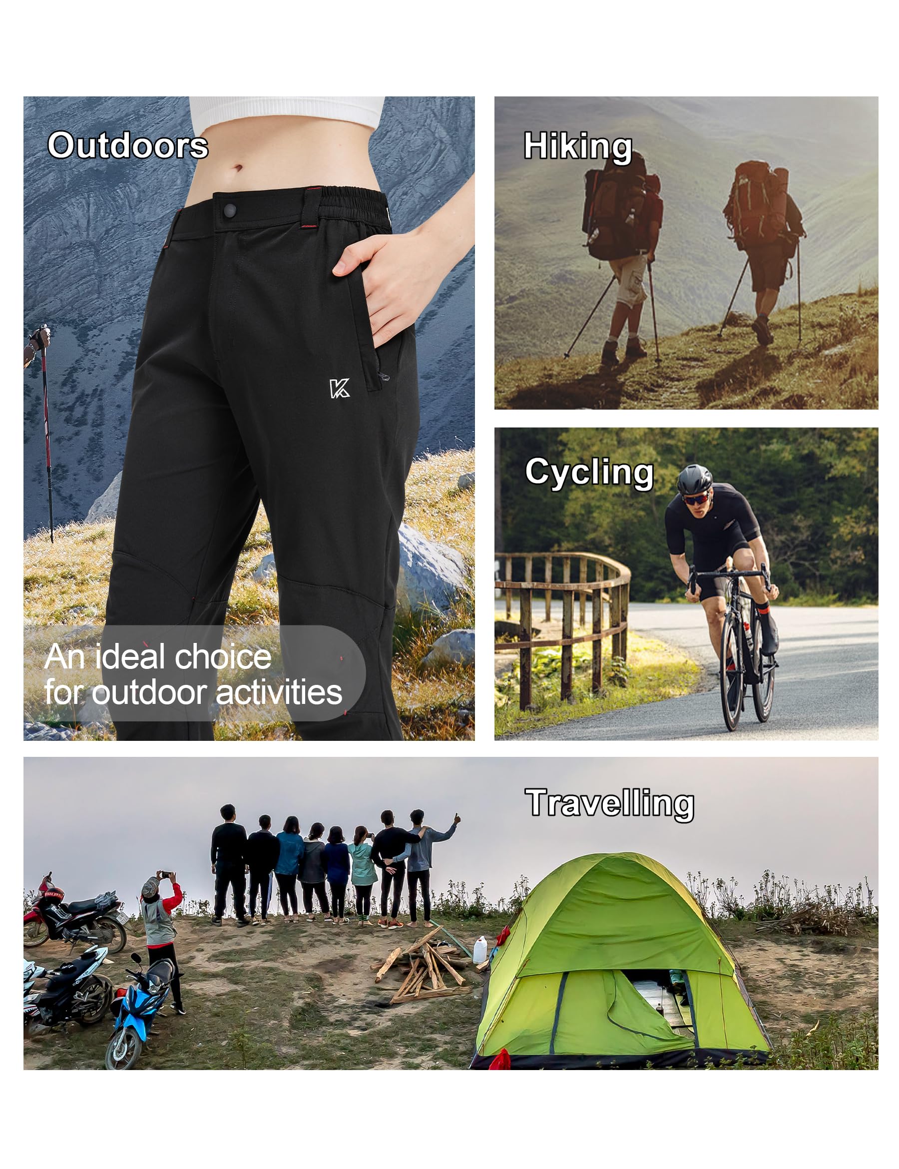 KUTOOK Pantalones Senderismo Mujer Transpirable Pantalones de Acampada y Marcha para Mujer Ligero Trekking Deportivos al Aire Libre