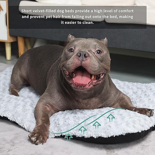 Miniatura 4 de Cama para perros de 36 pulgadas, lavable de lujo, para perros grandes, esponjosa, cómoda, con parte inferior antideslizante, 35 x 23 pulgadas, color