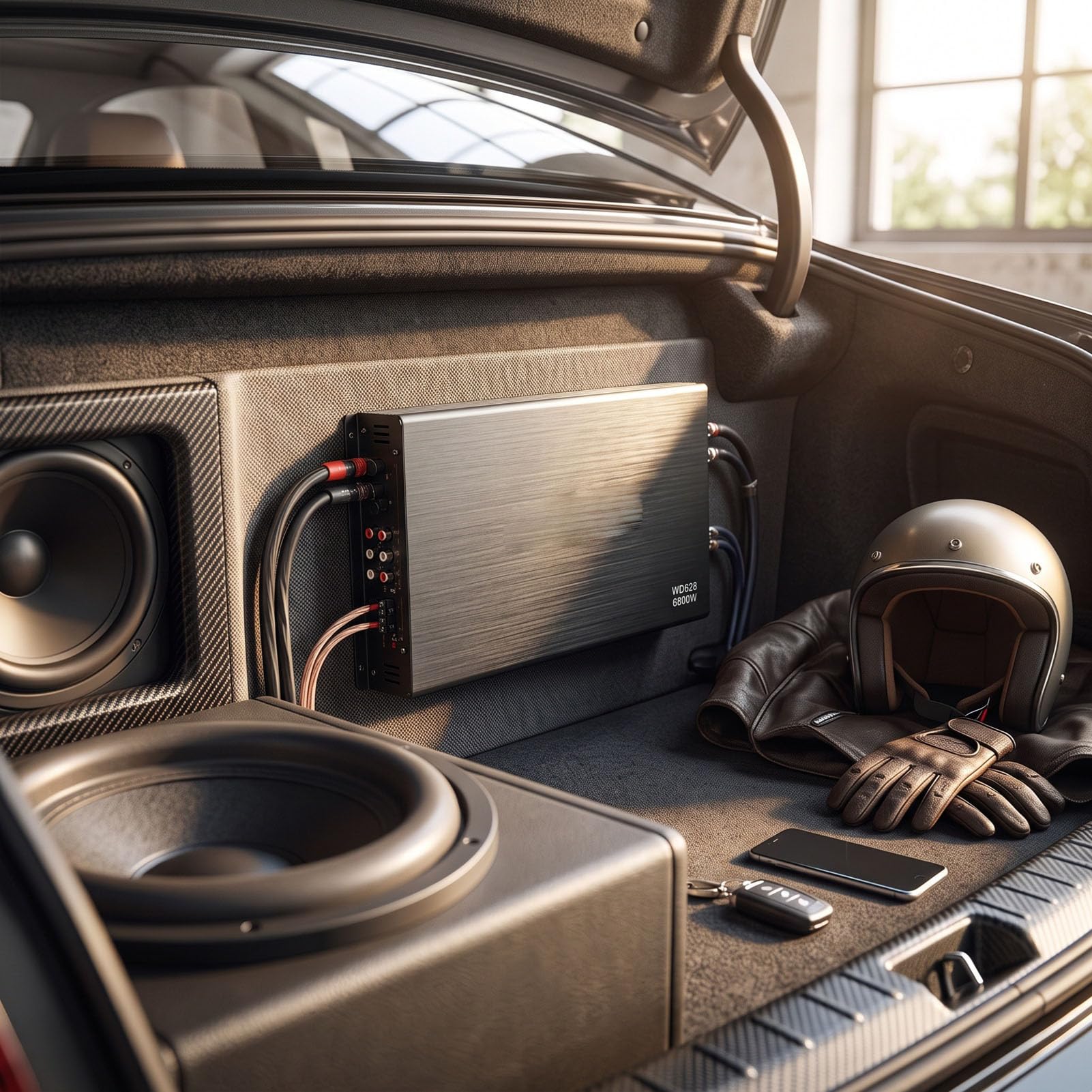 Amplificador de Potencia para Coche de 4 Canales, Amplificador de Audio para Automóvil, 6800 W Pico 80 W RMS X 4 a 2 Ohmios, for Sistemas de Altavoces para Coche