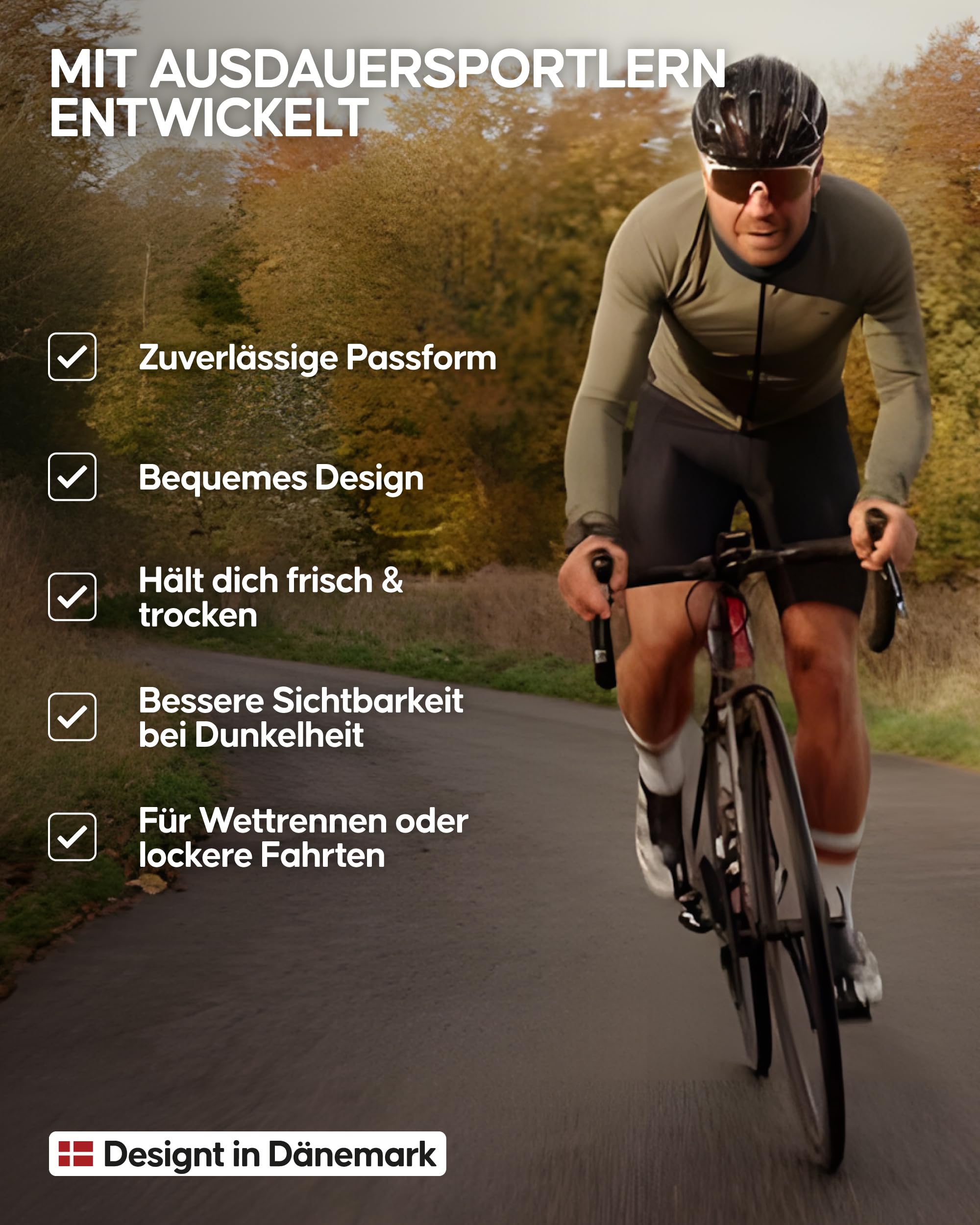 DANISH ENDURANCE Kurze Radlerhose Herren, Fahrradhose Herren Gepolstert, Schnelltrocknende MTB Shorts, 3D Pro Sitzpolster, Fahrradbekleidung