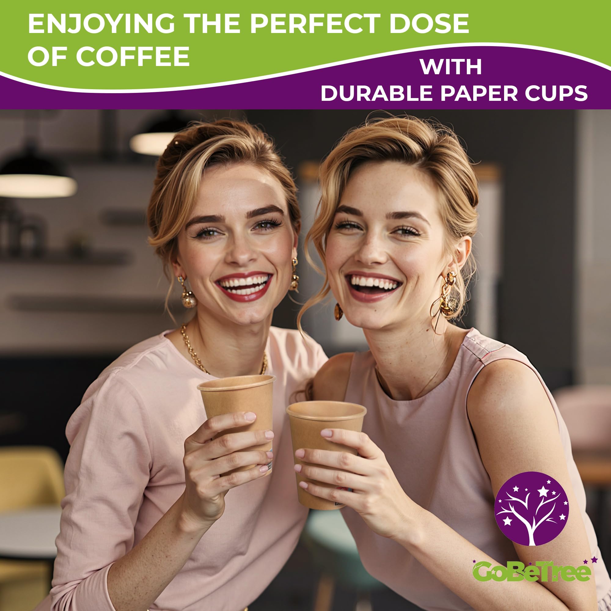 100 kubków papierowych kraft 360 ml / 12 uncji duże kubki do gorących i zimnych napojów odporne na krople kubki do napojów na imprezy, grille i imprezy