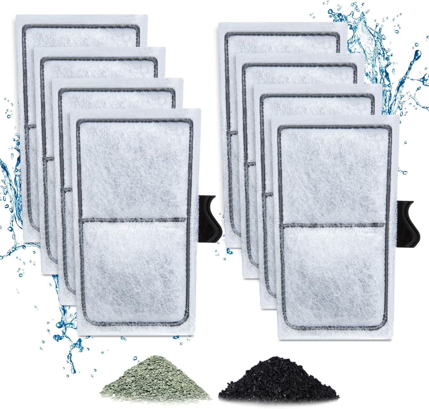 8 Pack Filter Cartridges for Filter, Replacement Filter Cartridges for Top Fin EF-S Element and BF5 BETTAFLO