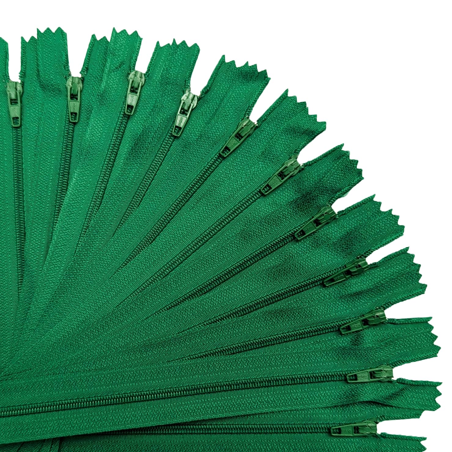 KGS Zippers for Sewing Crafts, Forest Green, 9 Inch (20 Pieces)