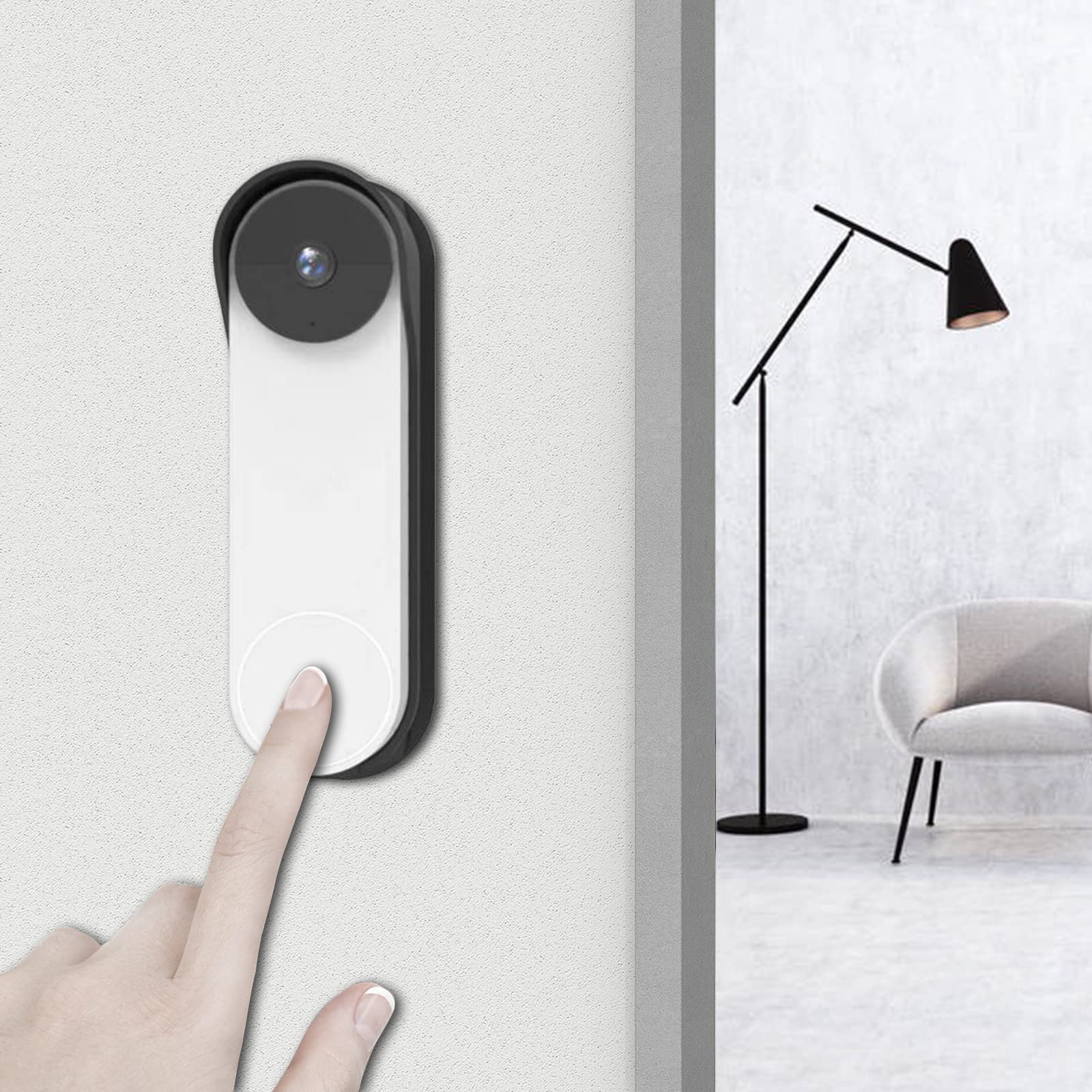 Anti-Theft Doorbell Mount Wireless Doorbell Holder No-Drilling Easy Installation For Home Apartment Office Security