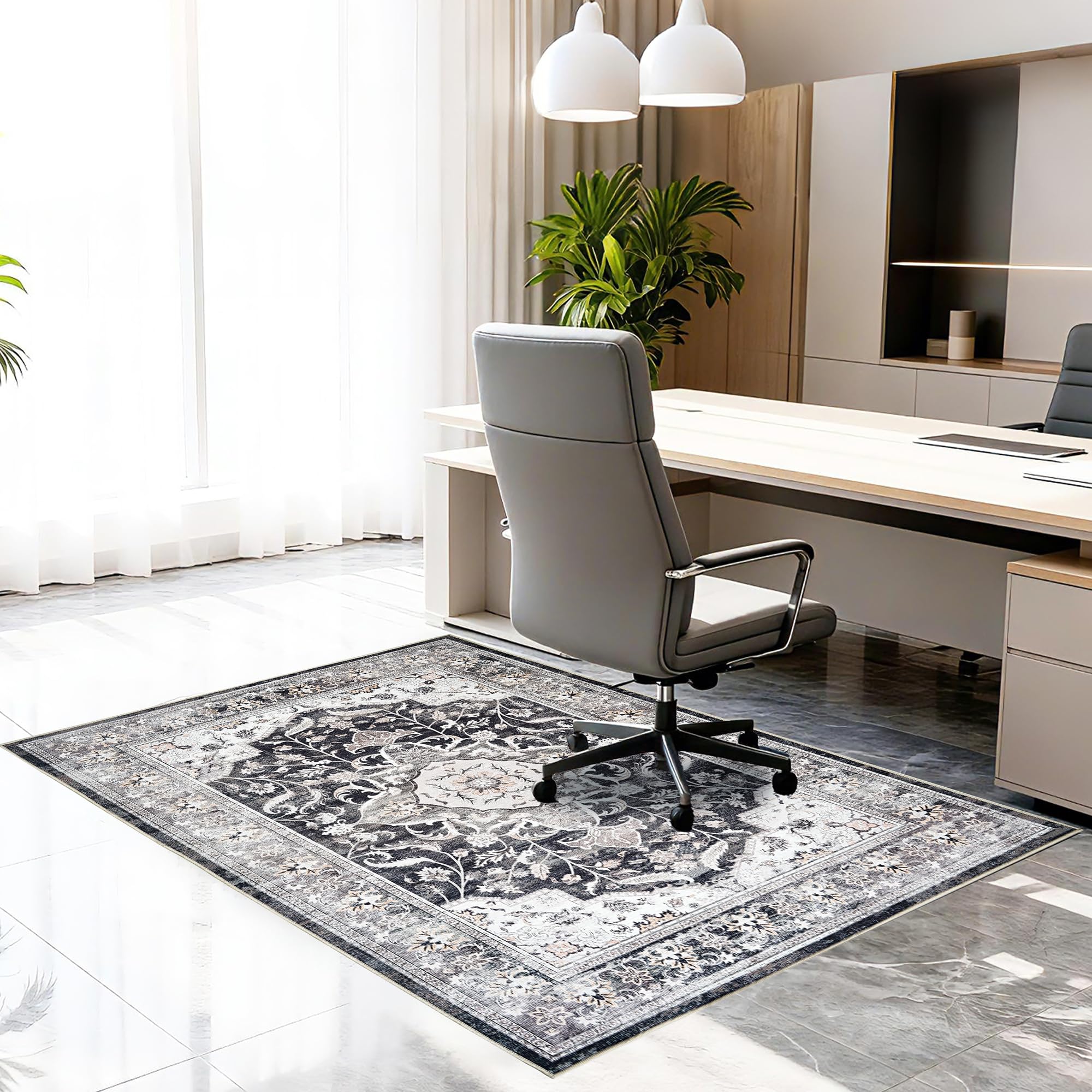 Office Chair Mat for Hardwood Tile Floor, 48"x60"Anti-Slip Under Desk Carpet Protector for Rolling Computer Chair Mat, Machine Washable Office Area