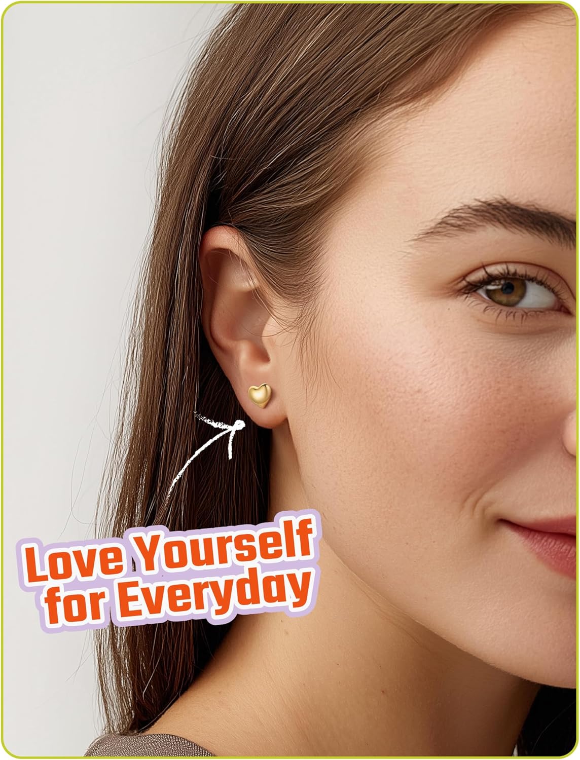 14K Gold Plated Heart Studs 925 Sterling Silver Posts Backs Gold Earrings for Women Hypoallergenic Lightweight Heart Dangle Jewelry for Daily Birthday Gifts(White/14K Gold/Black) - Image 2