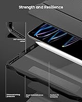 Vista 6 de tomtoc Funda para iPad Pro ultra desmontable para iPad Pro de 11 pulgadas de 4ª/3ª generación (M2 y M1), funda protectora con protectores de bolsa