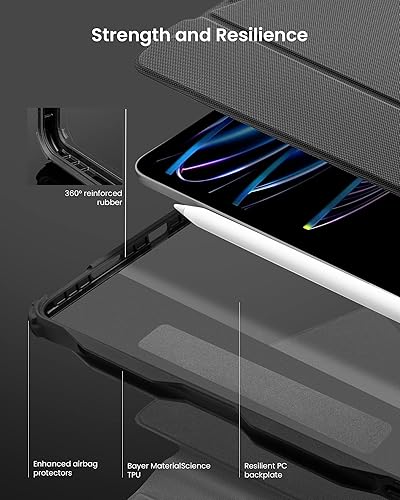 Miniatura 6 de tomtoc Funda para iPad Pro ultra desmontable para iPad Pro de 11 pulgadas de 43 generación (M2 y M1), funda protectora con protectores de bolsa de