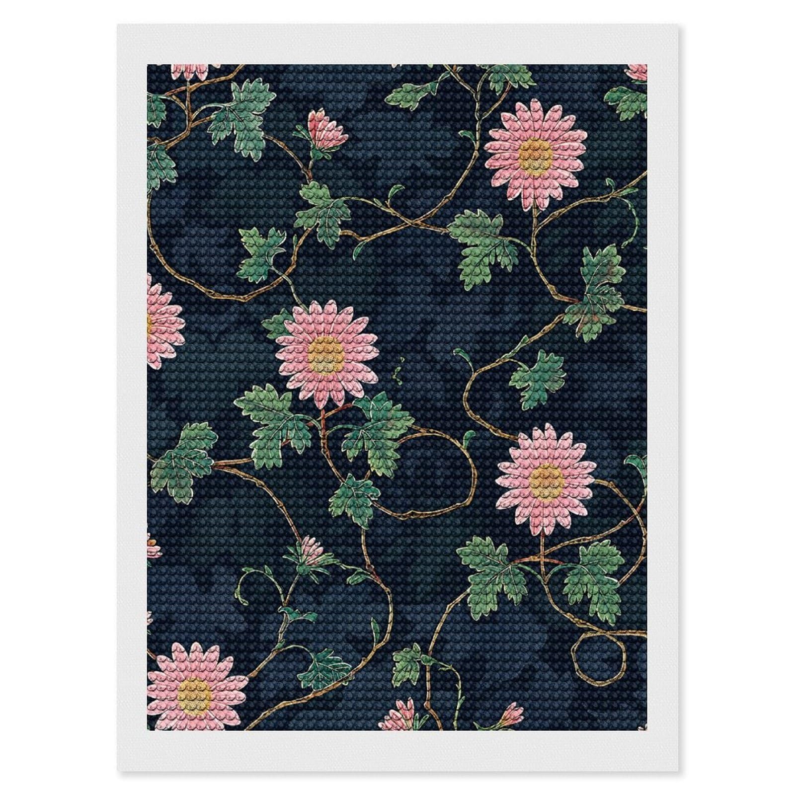 Daisies and Vines Diamond Art Kits for Adults, DIY 5D Diamonds Painting Kits for Beginner, Round Full Drill Diamond Dots Painting, Diamonds Pictures Gem Art and Crafts Wall Decor 12"x16"