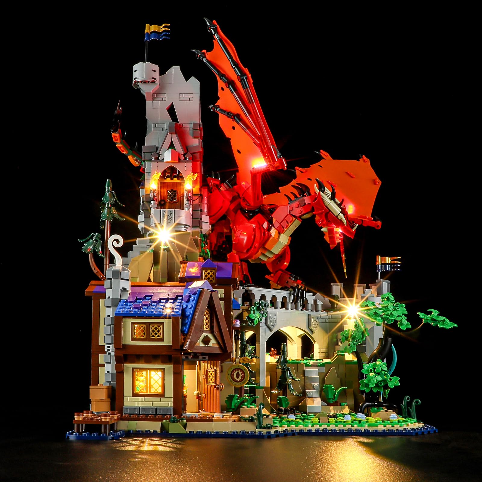GEAMENT LED Light Kit Compatible with LEGO Dungeons & Dragons: Red Dragon's Tale