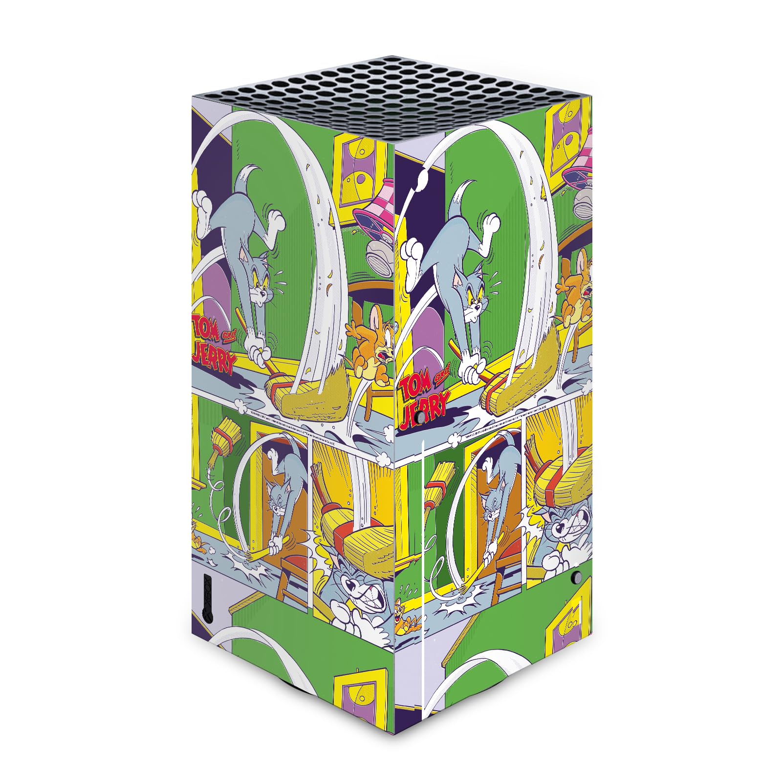 Head Case Designs sous Licence Officielle Tom and Jerry Course en Salle Graphismes Vinyle Autocollant De Jeu Peau Autocollant Couverture Compatible avec Xbox Series X Console