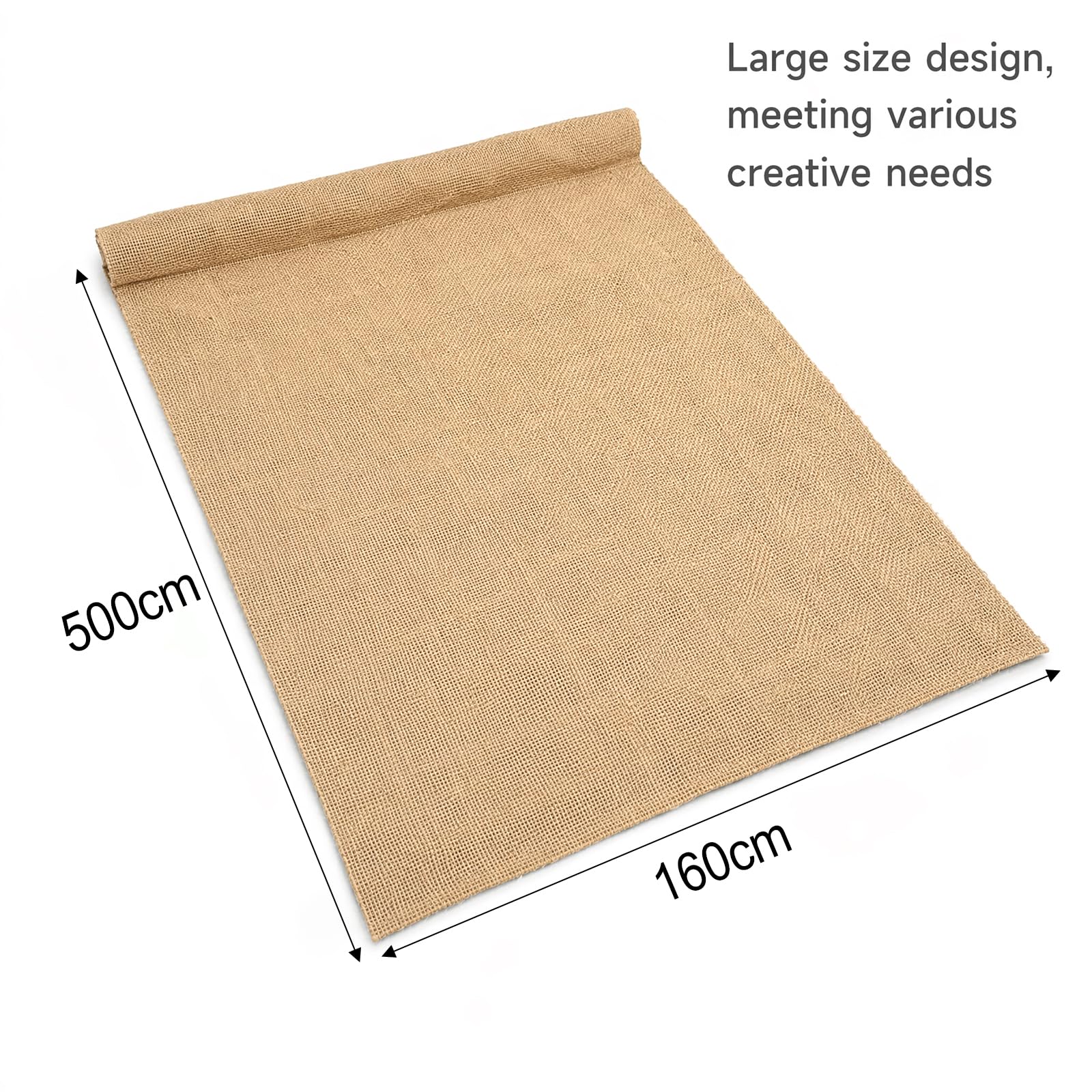 Tessuto di iuta naturale al metro, tessuto di iuta per bricolage, coperta di iuta in fibre naturali, 280 g/m², per casa, giardinaggio, accessori per feste, progetti fai da te (iuta, 500 x 160 cm)