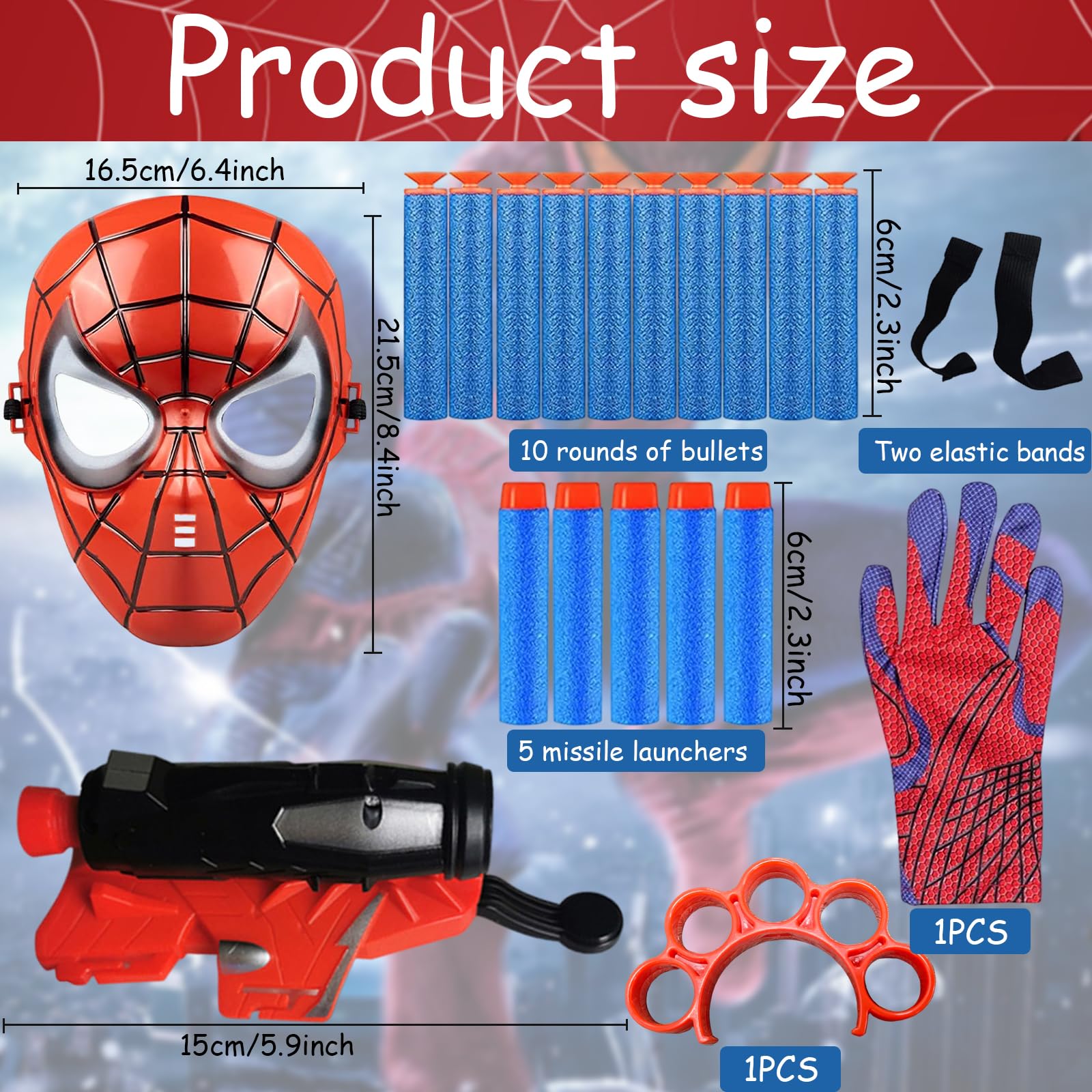 Gants Lanceur Toile D'araignée - Jeu De Rôle Super-Héros | Avec Fléchettes Ventouse