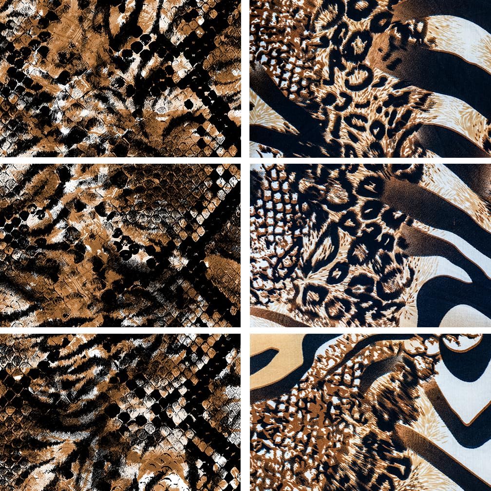 Animal Print Edible Cake Wrap Topper Decoration, 6 Sheets Borders, 4×12 Inches per Sheet