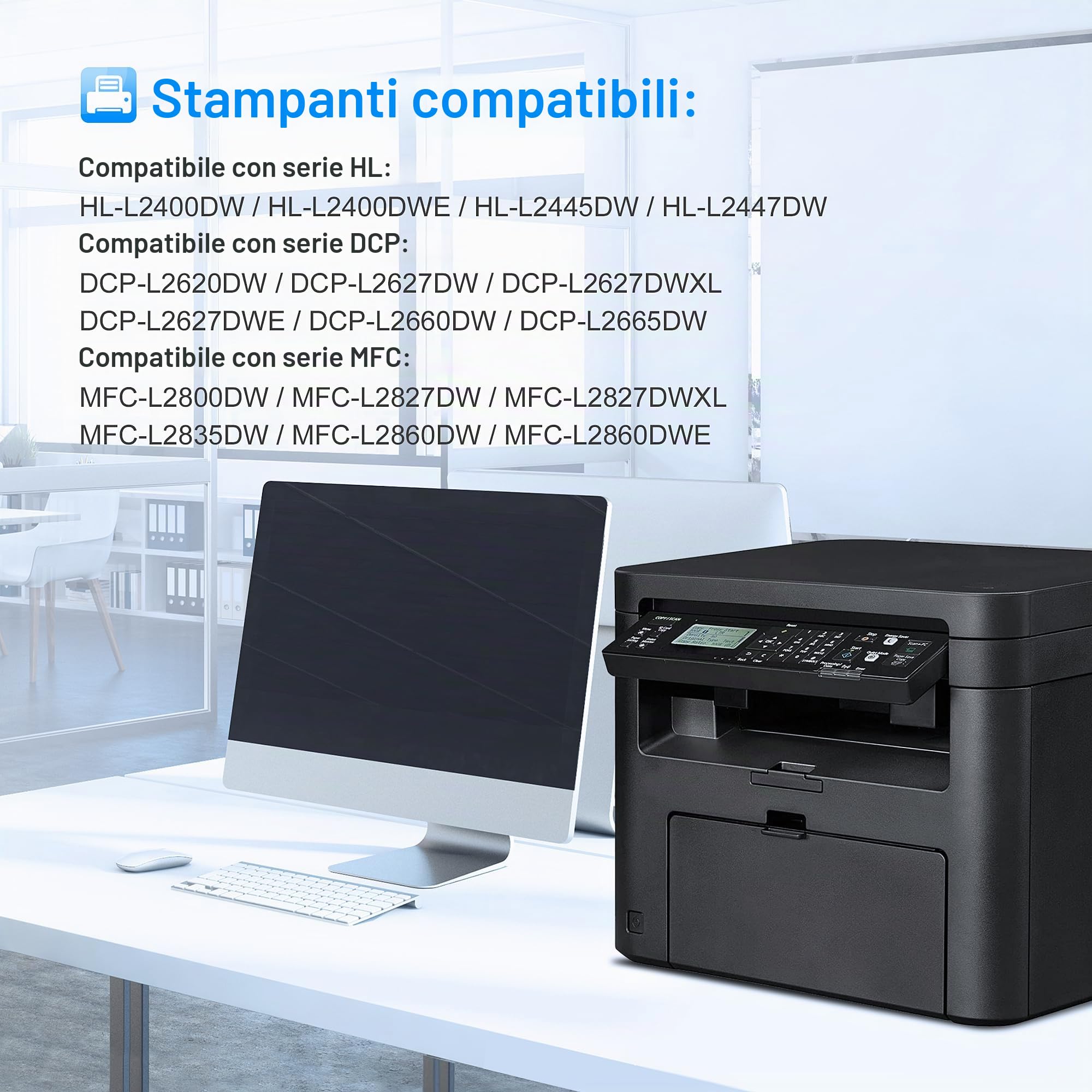 LxTek Toner Compatibili per Brother TN2510XL per MFC-L2827DW 2-Pack