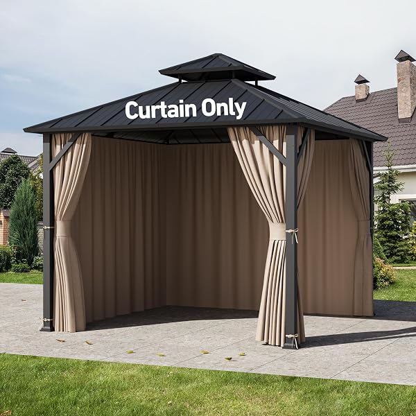 Covered Outdoor Gazebo Curtain