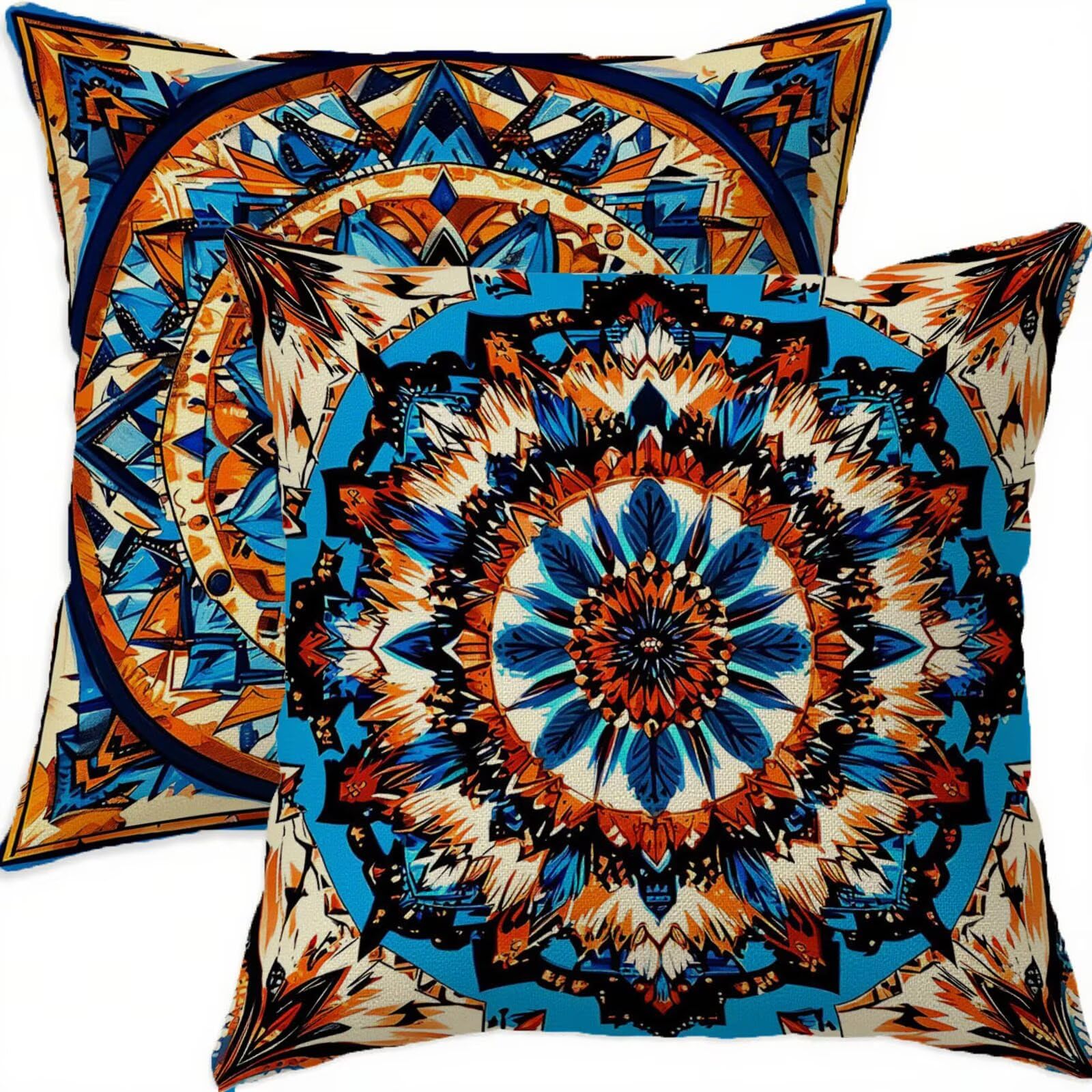 Taie oreiller bohémie 65x65 double face imperméable lot de 2