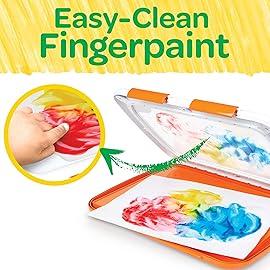 Crayola Mess Free Finger Painting Station - Washable Finger Paint for Toddlers, Christmas Gifts for Grandkids, Arts & Crafts Set, Sensory Activity, Travel Toy, Ages 1+