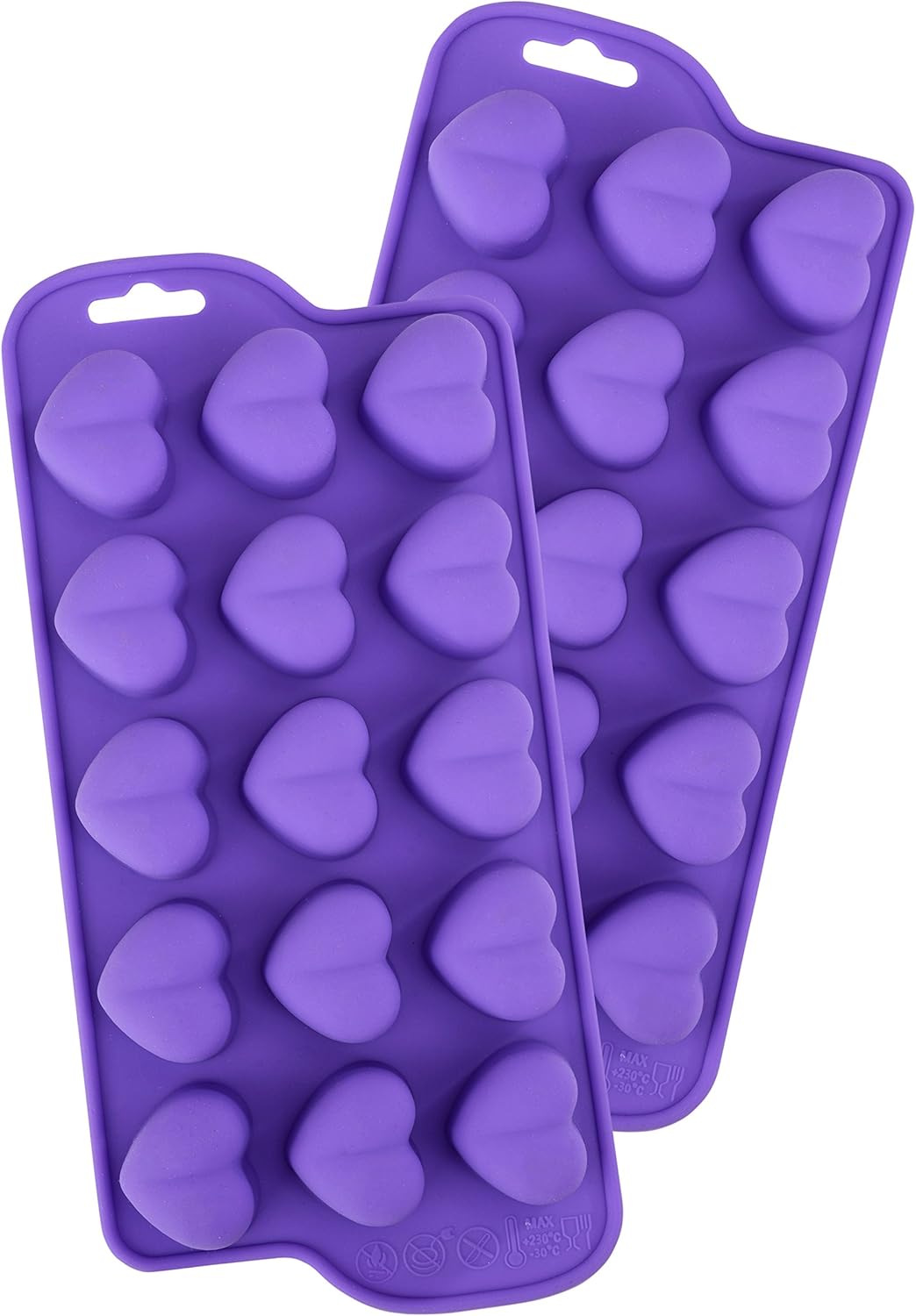 Bakerpan Set of 3 Heart Silicone Mold - Valentine Heart Shaped Silicone Mold, Jelly and Ice Cube Tray, Gummies, Candy, Chocolate - Image 3