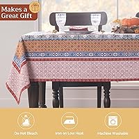 Vista 5 de Maison d' Hermine Table Cloth Square Table 100% Cotton 54 x 54 Inches Fall Tablecloth Reusable Everyday Use for Thanksgiving Christmas Decorations