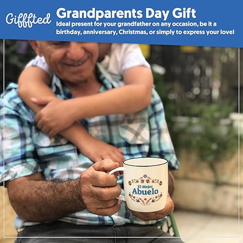Miniatura 4 de Triple Gifffted Taza de café del mejor abuelo del mundo, El Mejor Abuelo Ideas de regalos en español para Navidad, Día del Padre, Navidad,