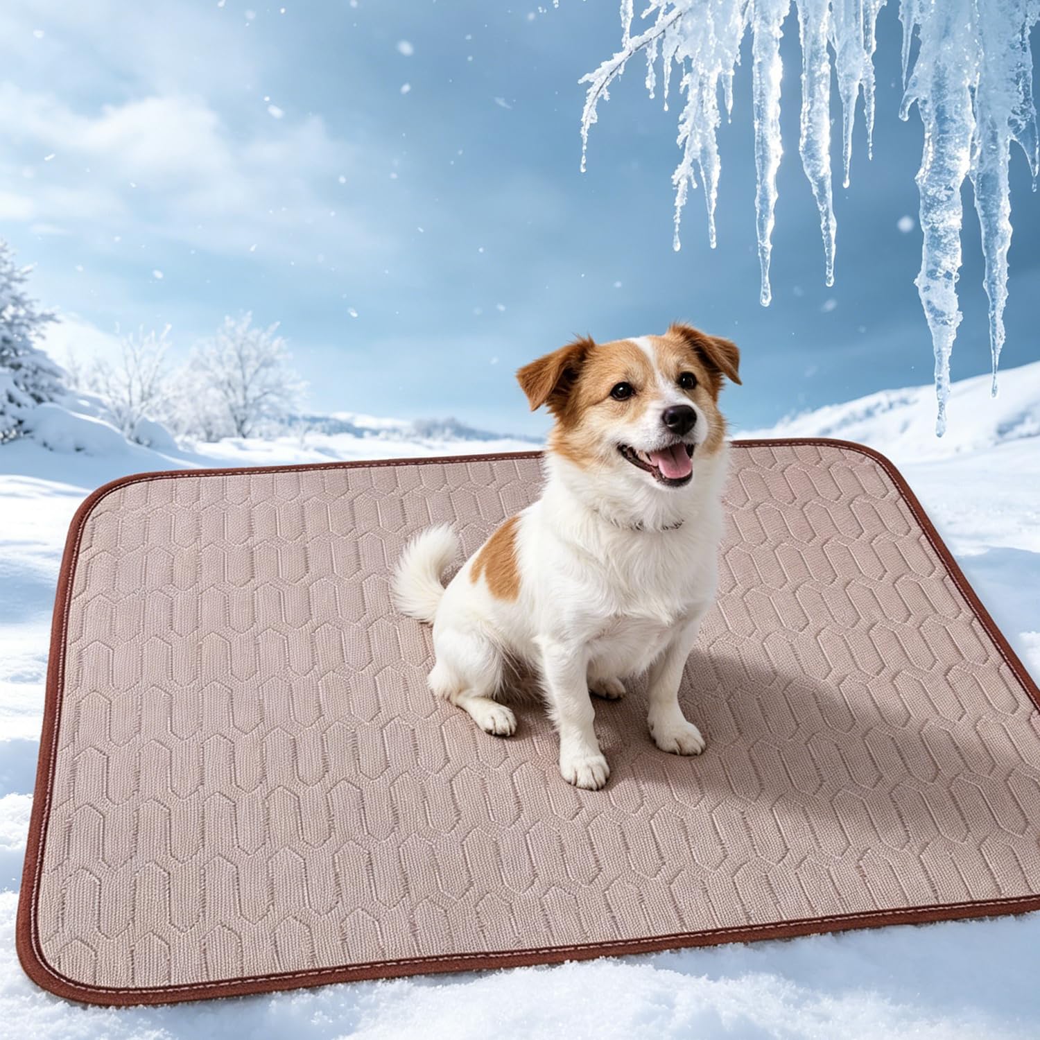 Tapis rafraîchissant pour chien en soie glacée respirante et couverture lavable grand format