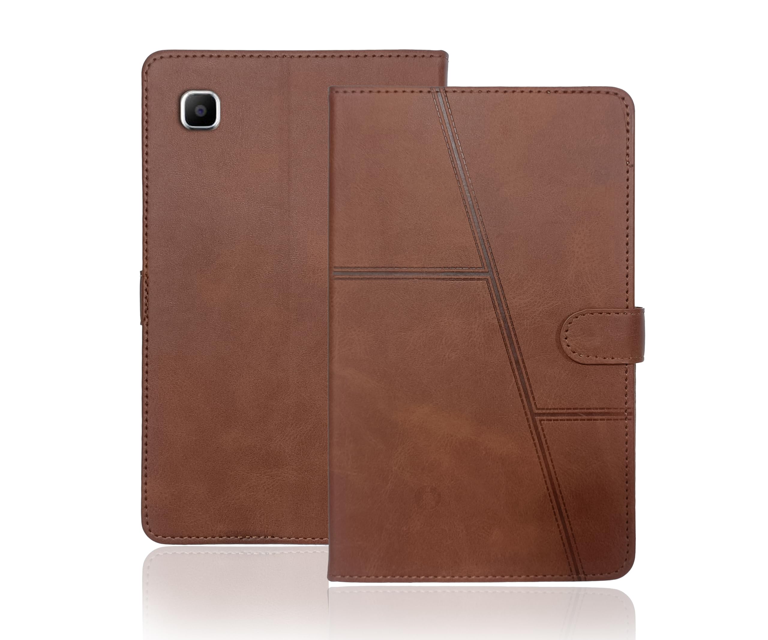 SUPER-ME Samsung Galaxy TAB A7 LITE Flip Cover | Heavy Magnet | Scratch-Free Vegan Leather | 3 Pockets | Extra Durable & Best Fit (Brown)-image-13