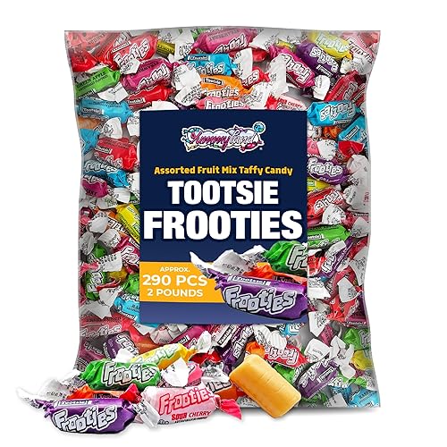Tootsie Frooties Candy - 10 sabores surtidos de masticables de frutas Tootsie Frooties, mezcla variada con sabor Tootsie Roll de taffies envueltos