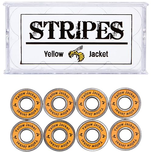 Yellow Jacket - Rodamientos premium para patineta y longboard, profesionales, 608, ABEC 9, naranja tropical (paquete de 8)