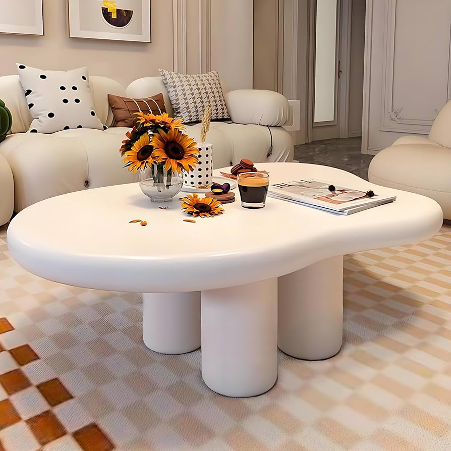 クラウドコーヒーテーブル、リビングルーム用ホワイトコーヒー