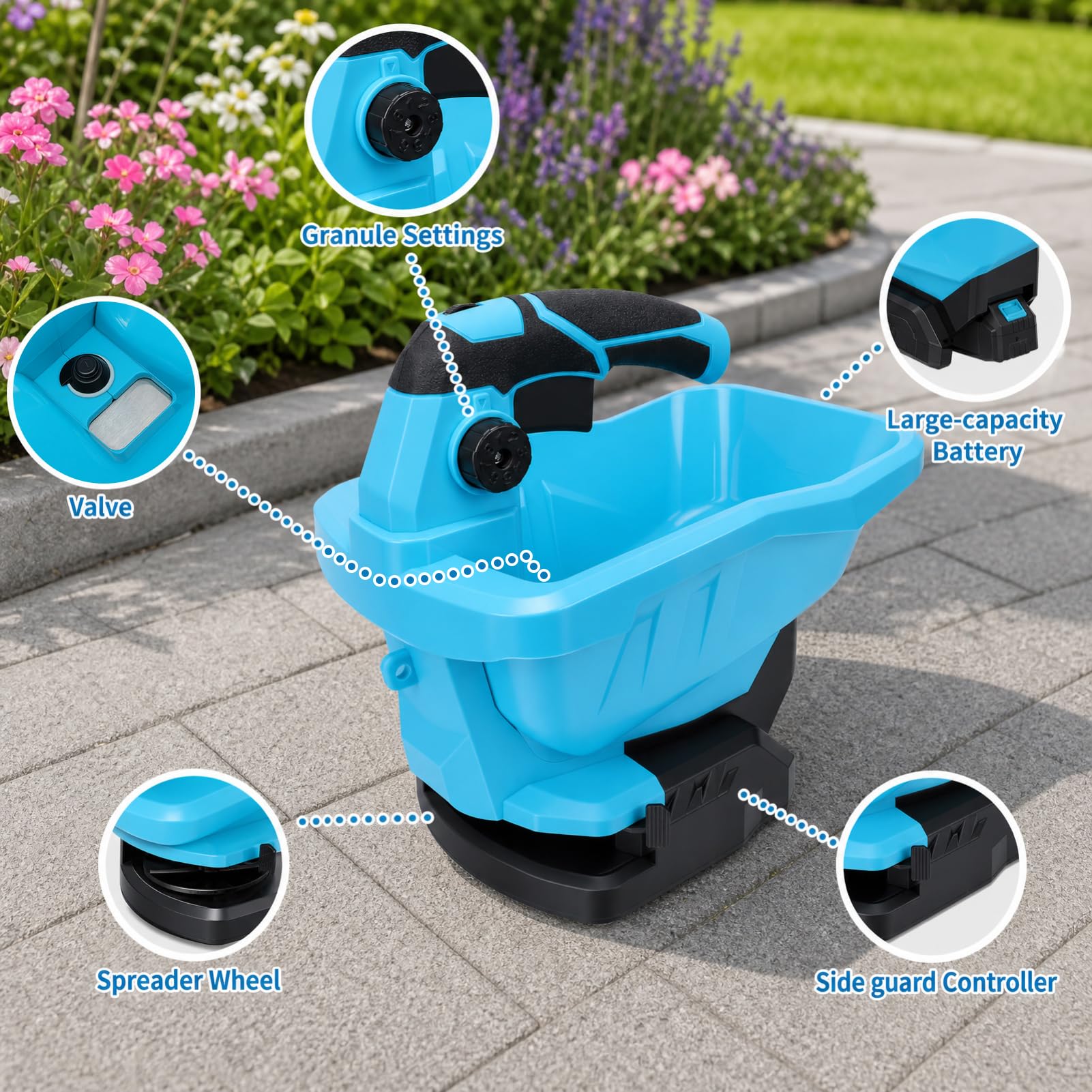 Épandeur électrique 3,8 L pour Batterie Makita 20V, Nu (Bleue)