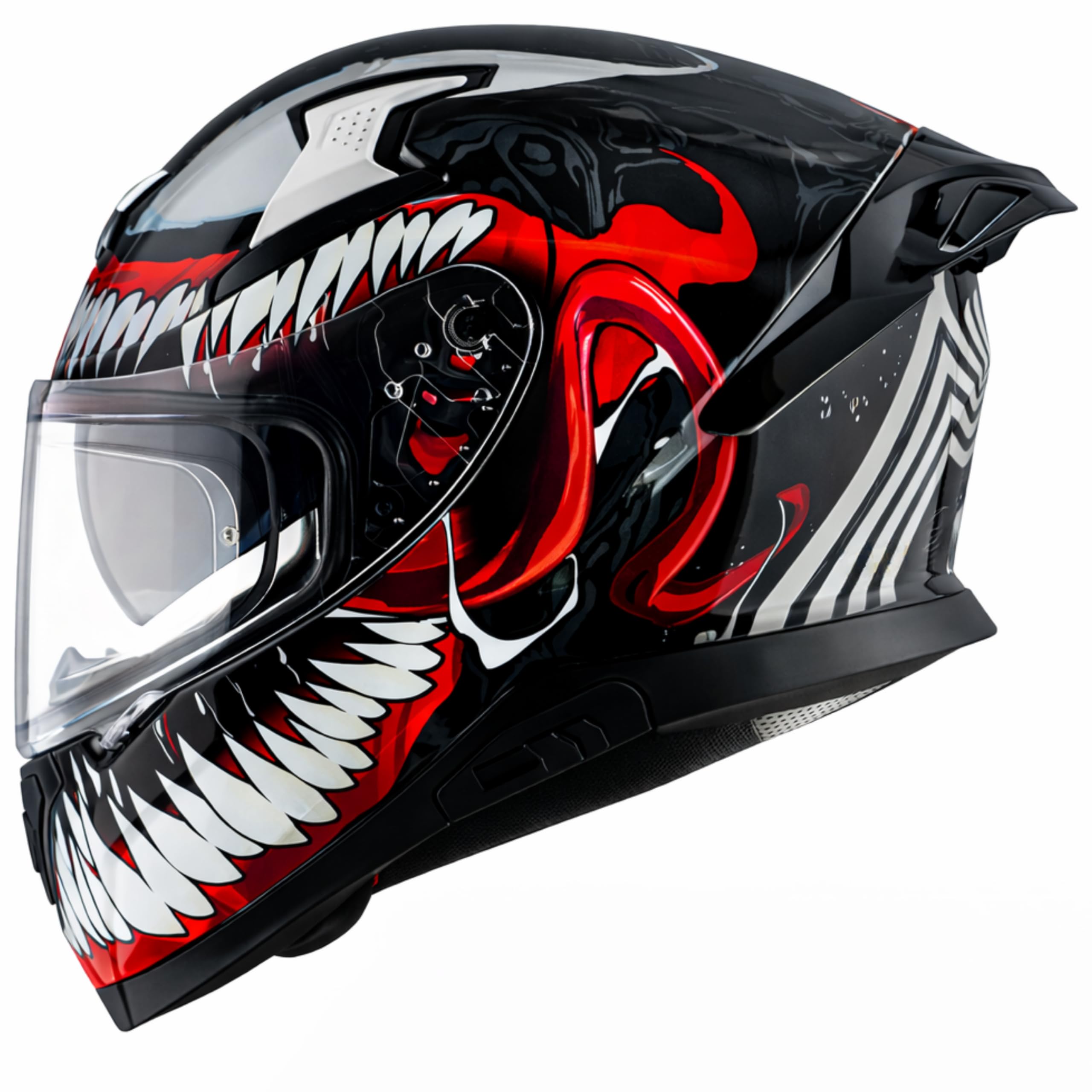 Axor Apex Marvel Venom ISI ECE and DOT Certified Motorbike Helmet Black Red-M-image-20