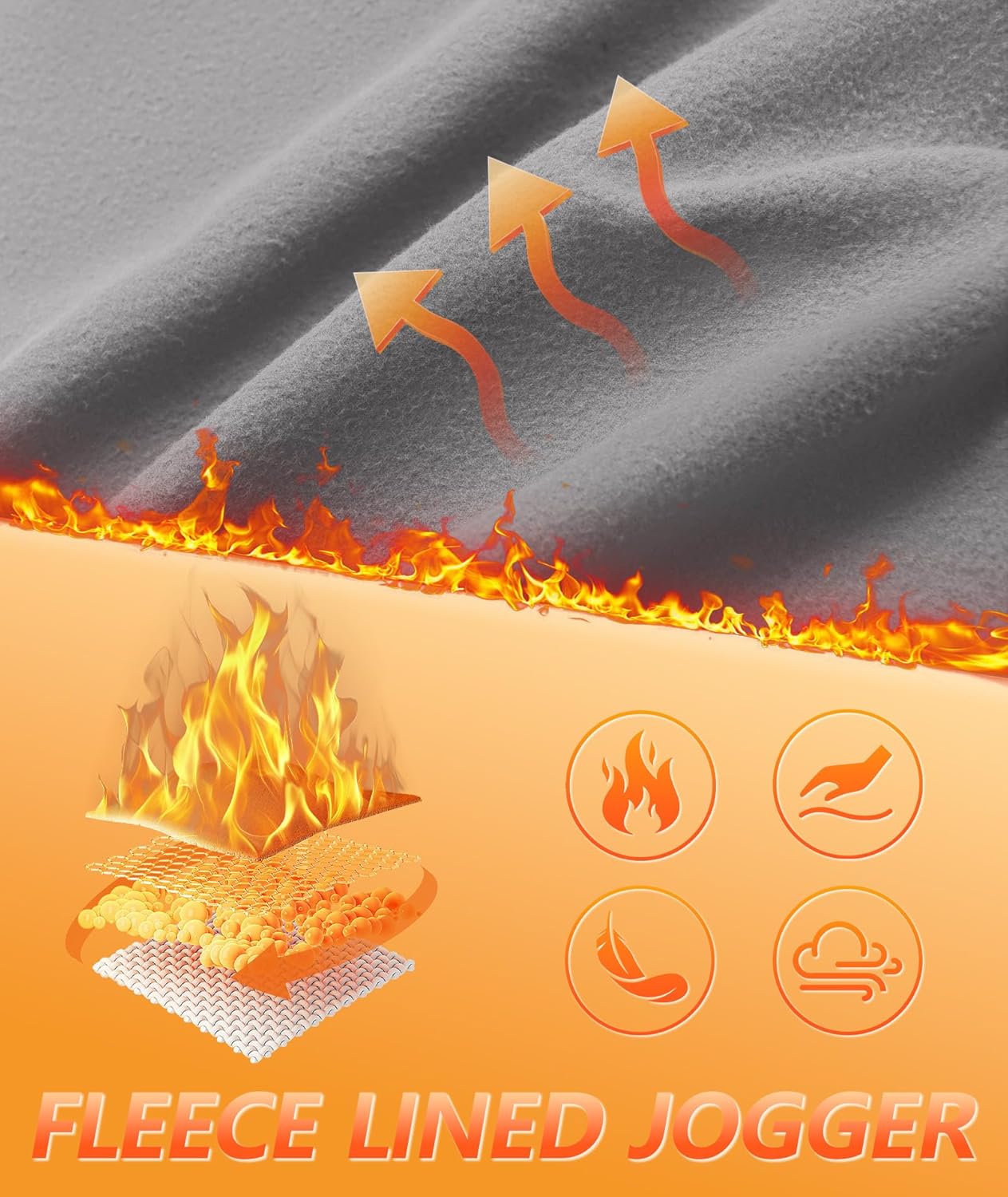 ZITY Mens Fleece Joggers Warm Winter Sweatpants with Zipper Pockets Workout Running Athletic Pants - Image 4