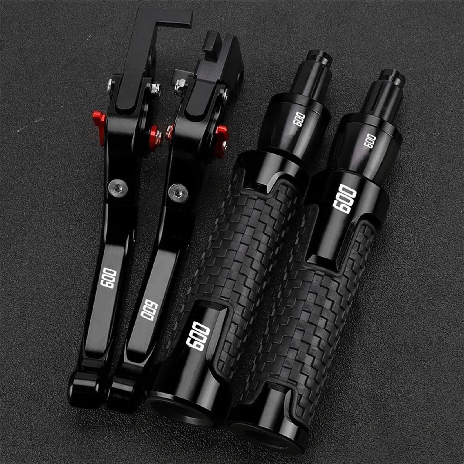 TGVSELPJ Motorcycle Part Motorcycle Handle Bar Extendable Folding Brake Clutch Lever Handlebar for H-onda CBR600F CBR 600F CBR600 F 1991-2007(Black- Silver)
