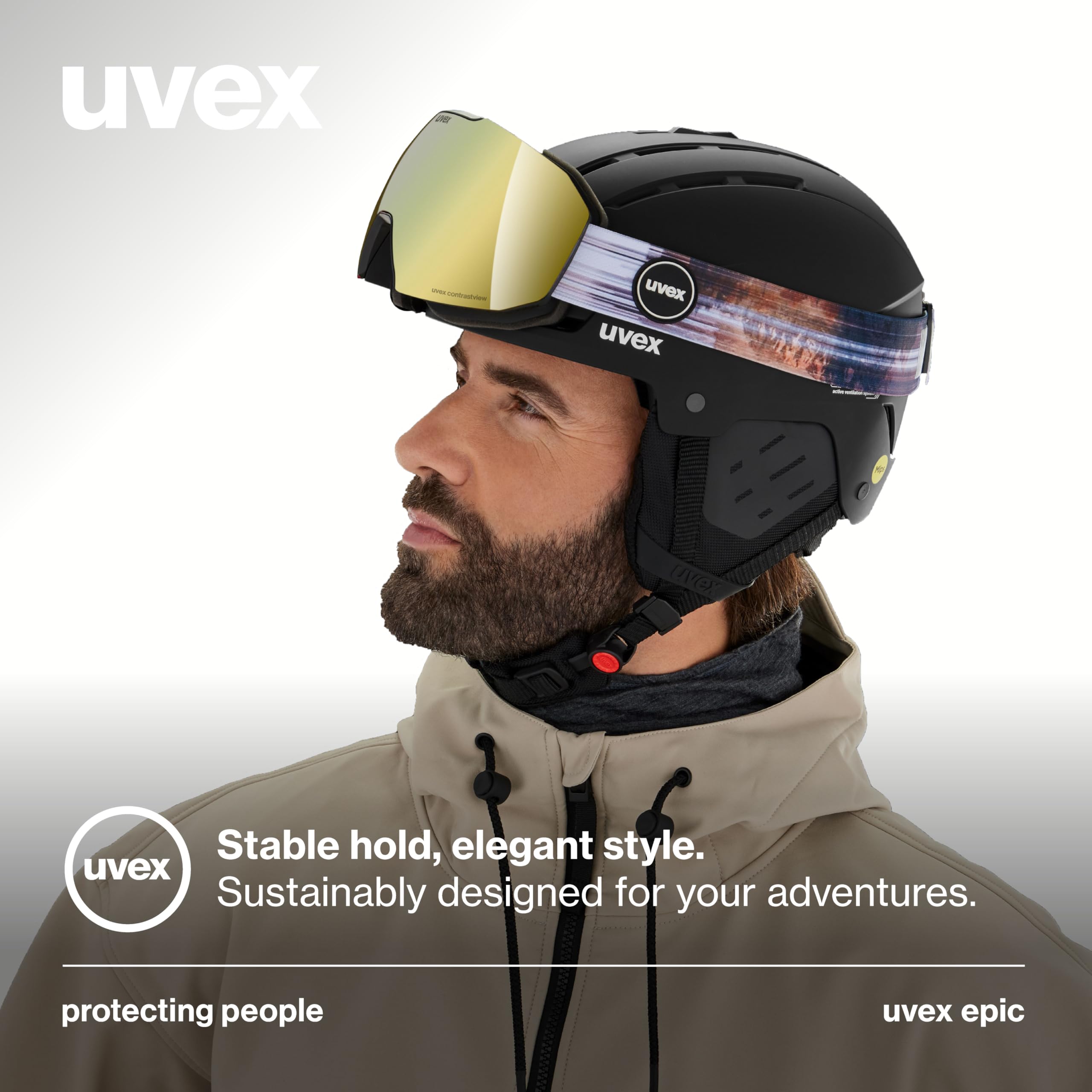 Uvex Epic ATTRACT - Maschera da sci con lenti intercambiabili, per sci/snowboard/tour, unisex, per ragazzi
