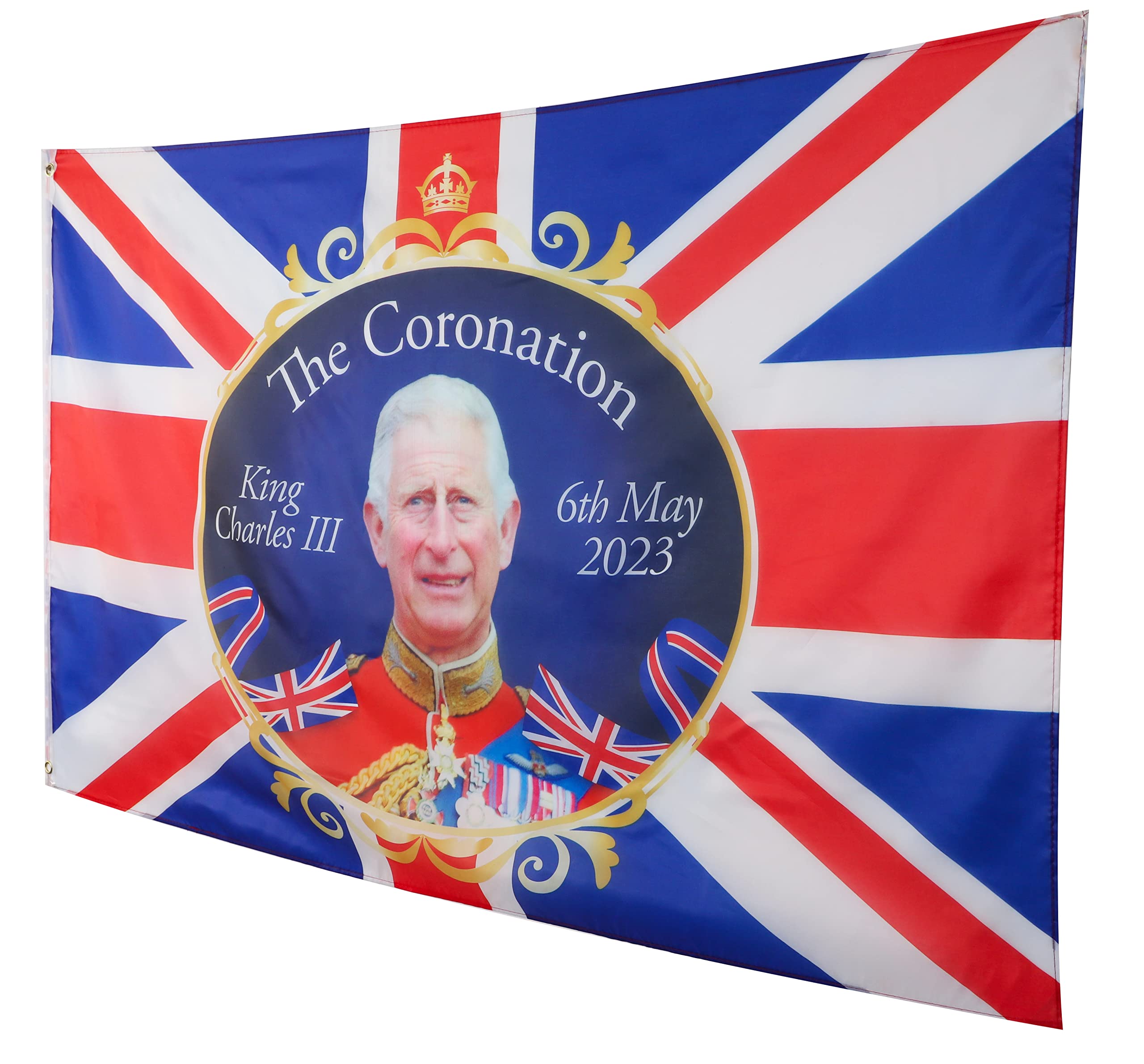 Toyland® Pack of 2-5ft X 3ft (150cm X 91cm) Royal Family Souvenir Flags - Image 4